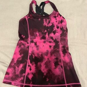 Pink and Black Patterned Halter Top